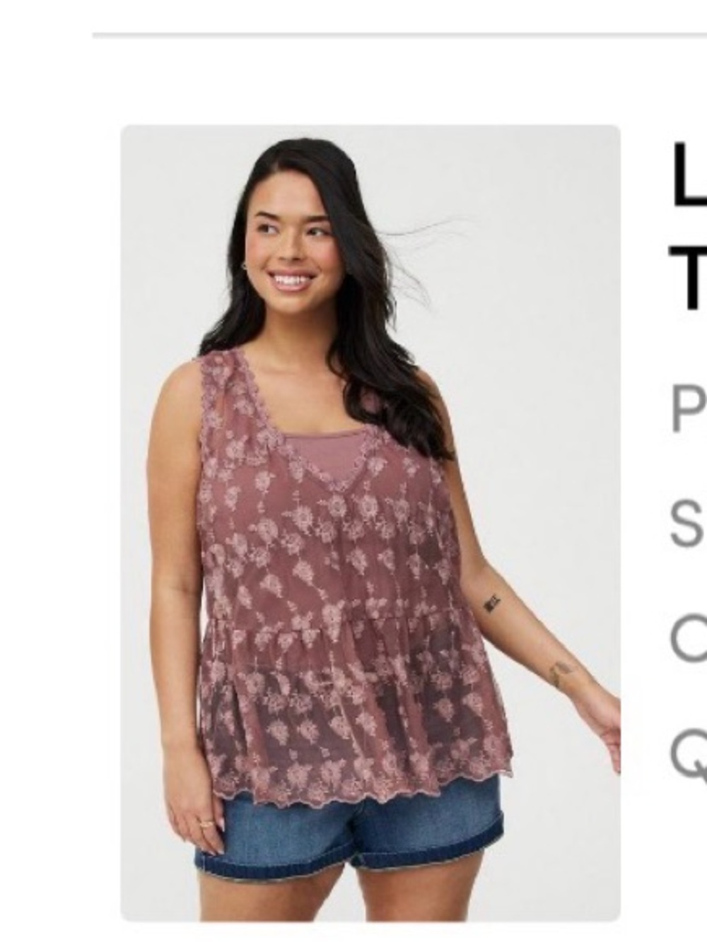 torrid Rose Lace V-Neck Camisole